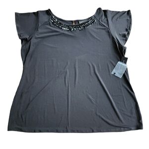 NWT- Worthington Jeweled Neckline Blouse
